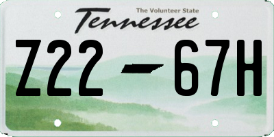 TN license plate Z2267H