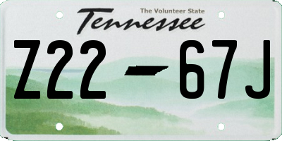 TN license plate Z2267J