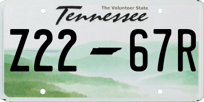 TN license plate Z2267R