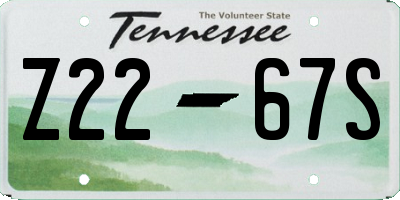 TN license plate Z2267S