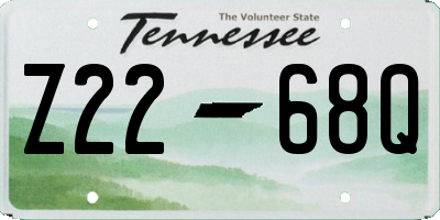 TN license plate Z2268Q
