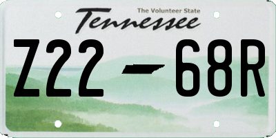 TN license plate Z2268R