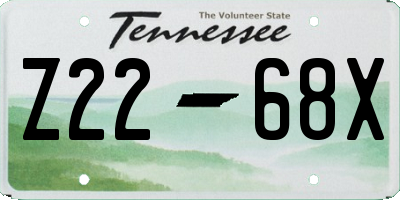 TN license plate Z2268X