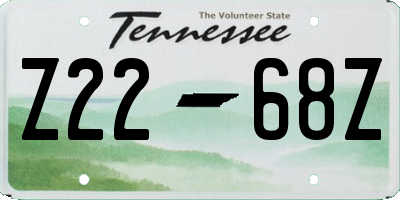 TN license plate Z2268Z