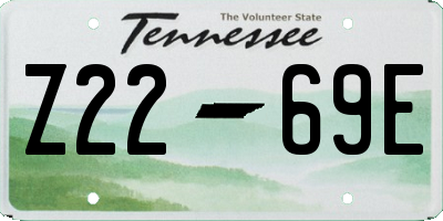 TN license plate Z2269E