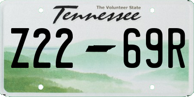TN license plate Z2269R