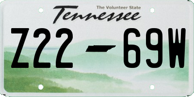 TN license plate Z2269W