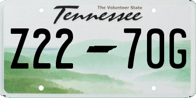 TN license plate Z2270G