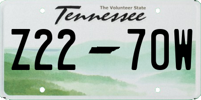TN license plate Z2270W