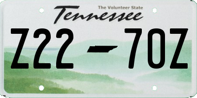 TN license plate Z2270Z