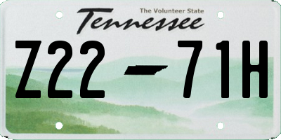 TN license plate Z2271H