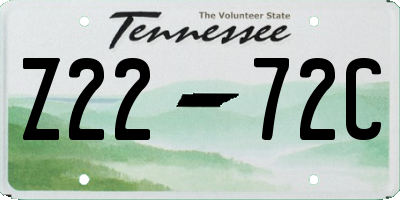 TN license plate Z2272C