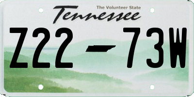TN license plate Z2273W