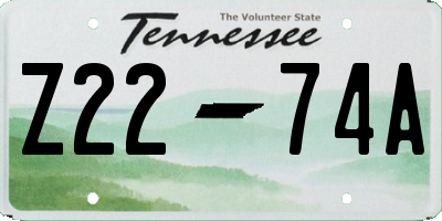 TN license plate Z2274A