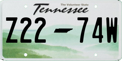 TN license plate Z2274W