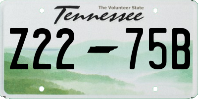 TN license plate Z2275B