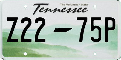 TN license plate Z2275P