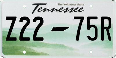 TN license plate Z2275R