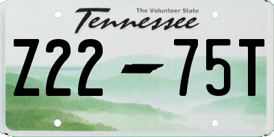 TN license plate Z2275T