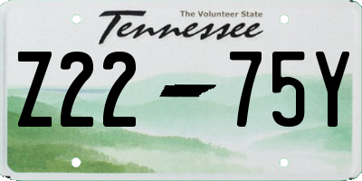 TN license plate Z2275Y