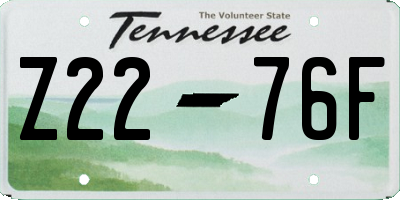 TN license plate Z2276F