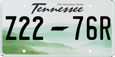 TN license plate Z2276R