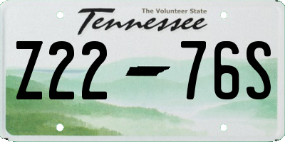TN license plate Z2276S