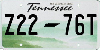TN license plate Z2276T