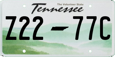 TN license plate Z2277C