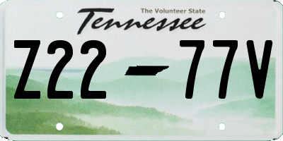 TN license plate Z2277V