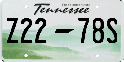 TN license plate Z2278S