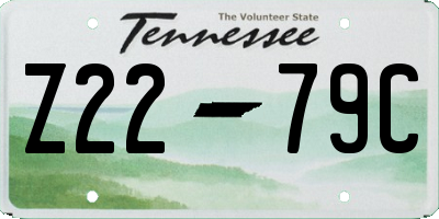 TN license plate Z2279C