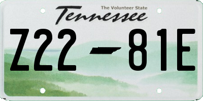 TN license plate Z2281E