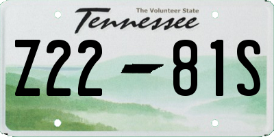 TN license plate Z2281S