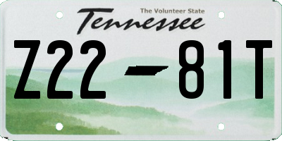 TN license plate Z2281T