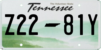 TN license plate Z2281Y