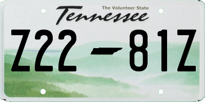 TN license plate Z2281Z