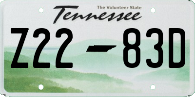 TN license plate Z2283D