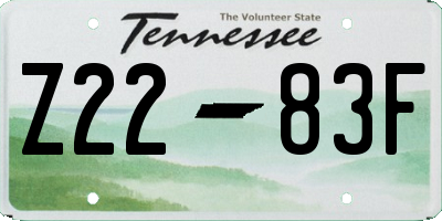 TN license plate Z2283F