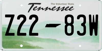 TN license plate Z2283W