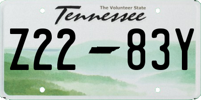 TN license plate Z2283Y