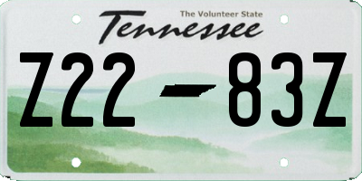 TN license plate Z2283Z