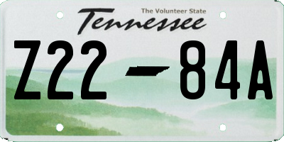 TN license plate Z2284A