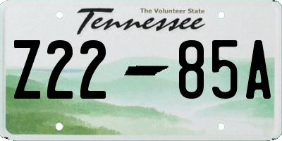 TN license plate Z2285A