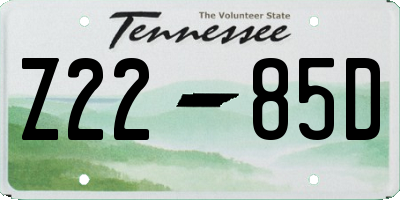 TN license plate Z2285D