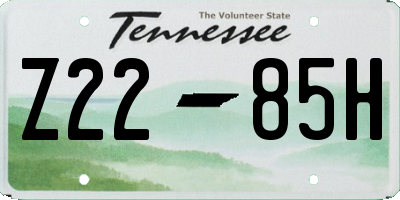 TN license plate Z2285H