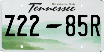 TN license plate Z2285R
