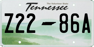 TN license plate Z2286A