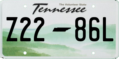 TN license plate Z2286L