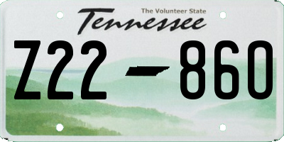 TN license plate Z2286O